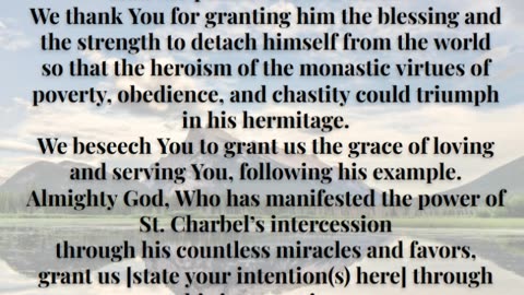 St. Charbel Prayer