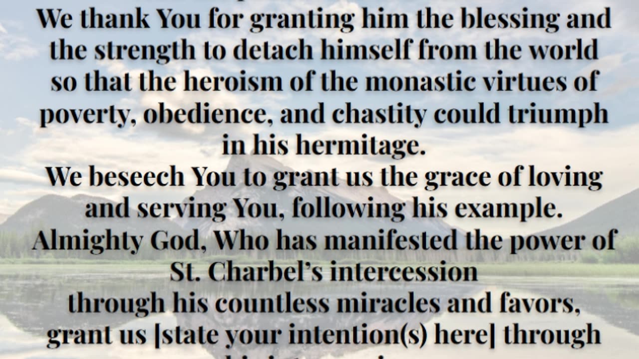 St. Charbel Prayer