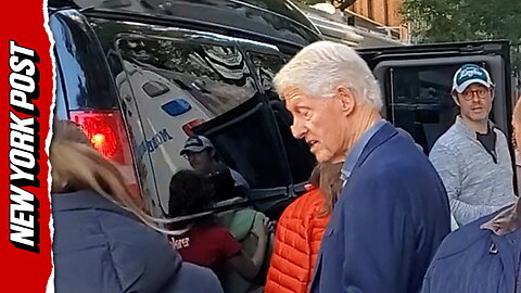Bill Clinton emerges with bandage on his nose as daughter Chelsea finishes NYC marathon