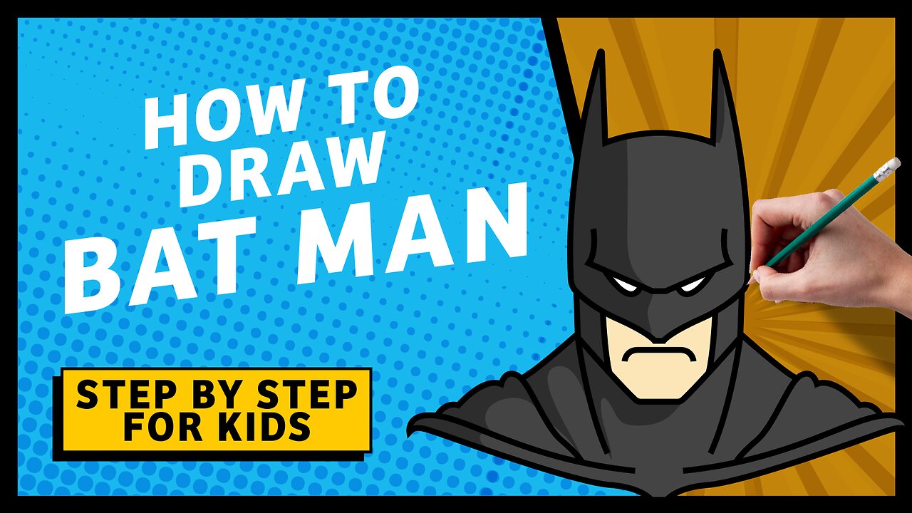 How to Draw Batman Easy Line Drawing for Kids, Children and Toddlers Step by Step Drawing