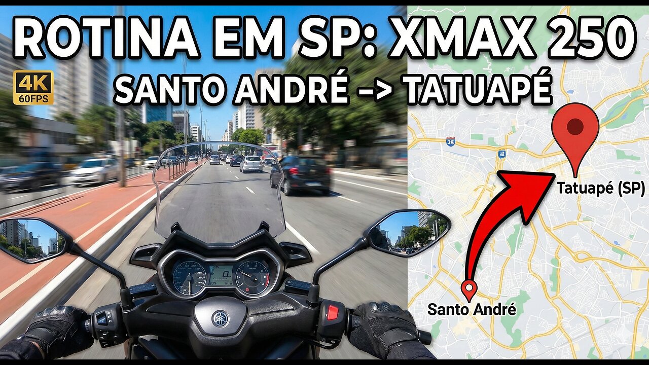 Routine in São Paulo, going to Tatuapé on an XMAX 250.