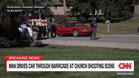 Man drives through barricade near Michigan church day after shooting