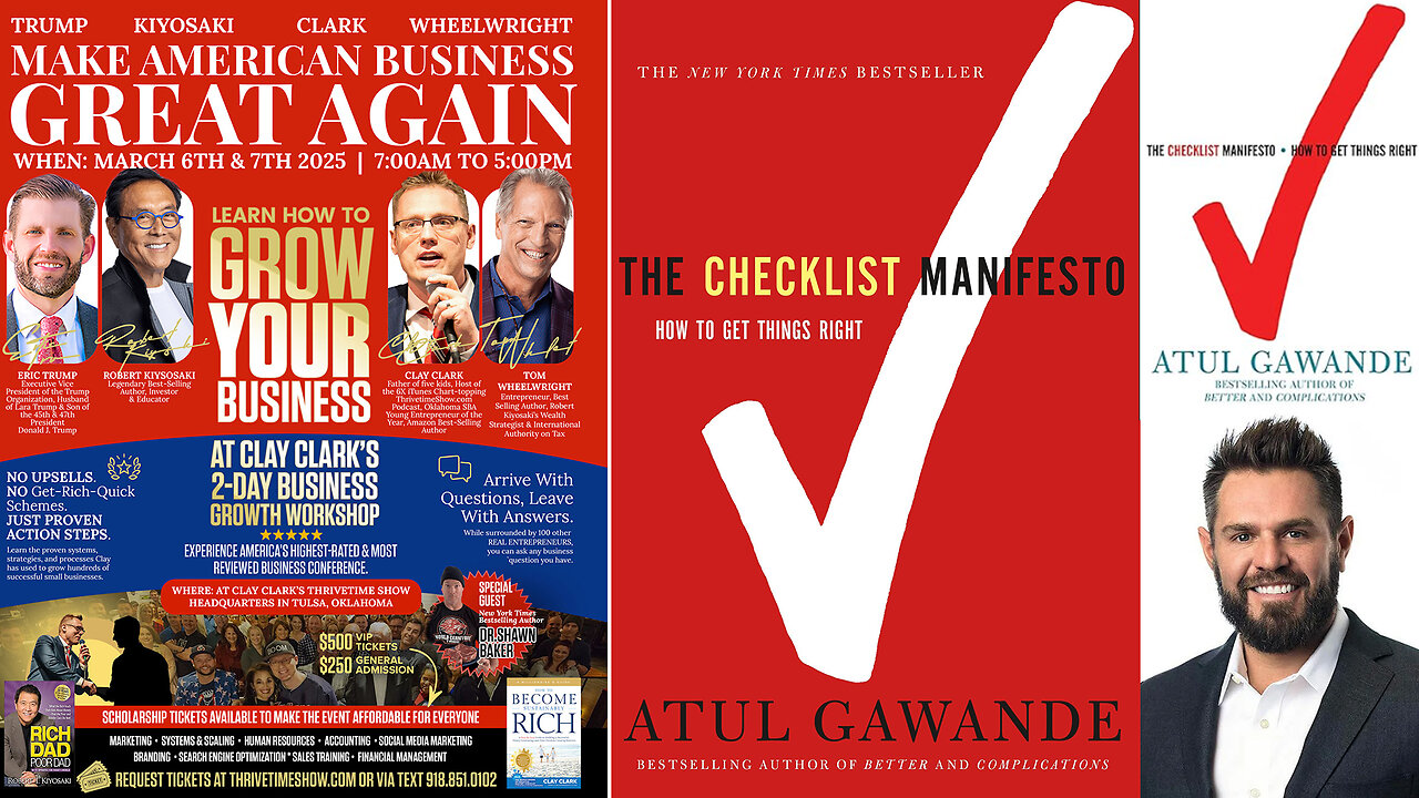 Business Coach | Why Creating & Diligently Using Checklists Will Transform Your Business, Reduce Errors & Increase Your Profitability + Join Eric Trump & Robert Kiyosaki At Clay Clark's March 6-7 Business Workshop (3 Tix Remain)