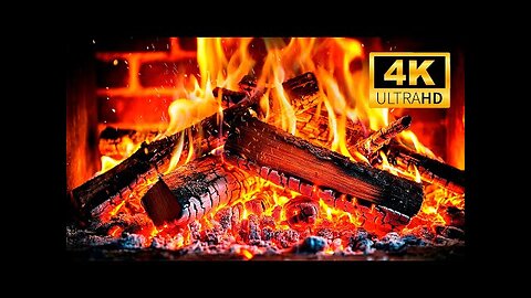 Thumbnail link in chat [4k USA] fireplace nice tv back-ground[24hours}