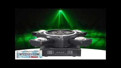 The latest 90W RGBW five in one four-arm laser beam lamp rotating Review