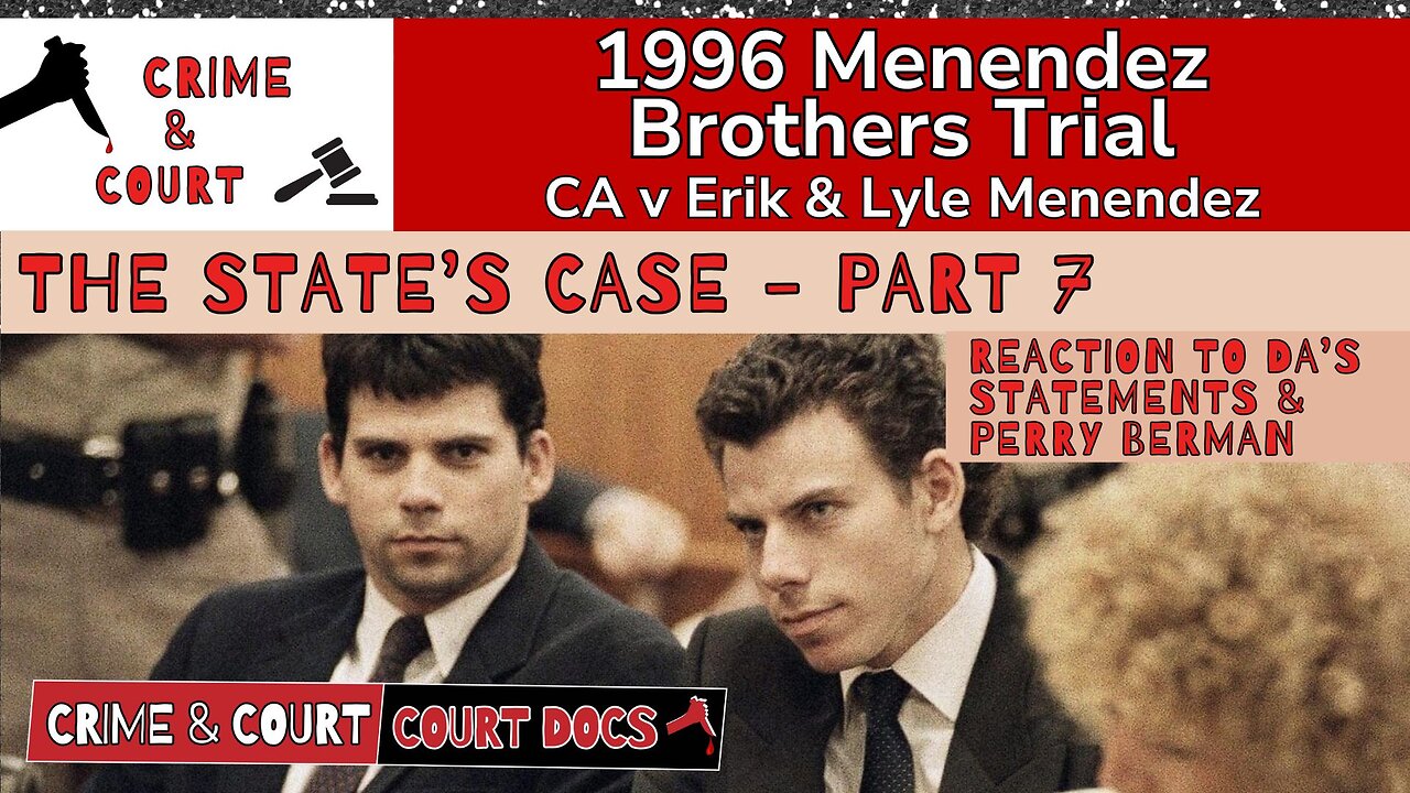 Menendez Brothers 1996 Trial | State's Case - Part 7 (CA v Erik & Lyle Menendez)