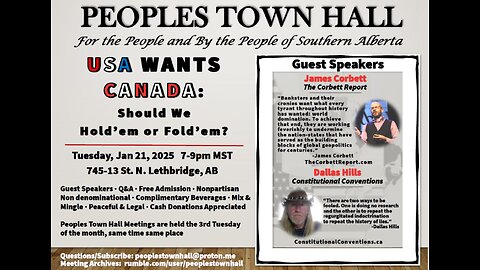 Peoples Town Hall Lethbridge AB - Dallas Hills of Constitutional Conventions