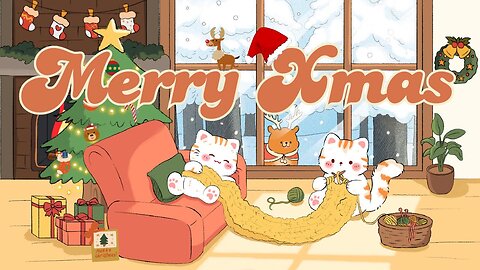 Merry Xmas Music🎄🔔Lofi Kitty🎀1 Hr Song ☕lofi chill【Cute lofi music mix】🎁 study aesthetic chill