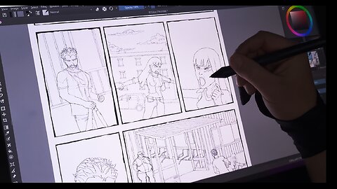 Drawing A Comic Page - Part 2: Lineart Of Background (Timelapse)