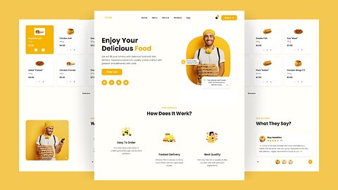 Food Delivery Web Design using HTML, CSS, and JavaScript || Free Source Code