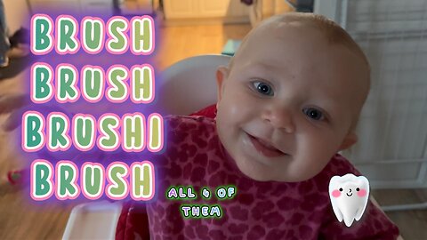 Baby Kayla Brushes Her Teeth 🪥 First Time With 4 Teeth!
