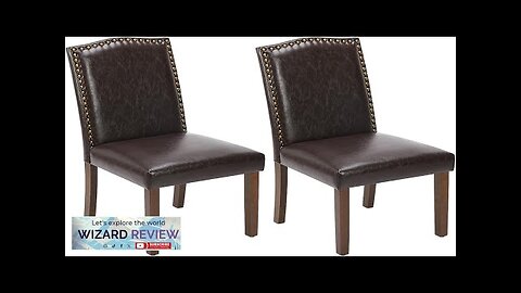 Sweetcrispy Dining Chairs Set of 2 Upholstered Leather Kitchen Room Chairs Mid Review