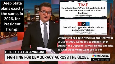Understanding South Korea Events: Find What WOKE MSNBC Wants You to Support, then Support the Opposite! Always Do the opposite to what woke media want you to do!