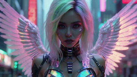 Beautiful cyber punk angels