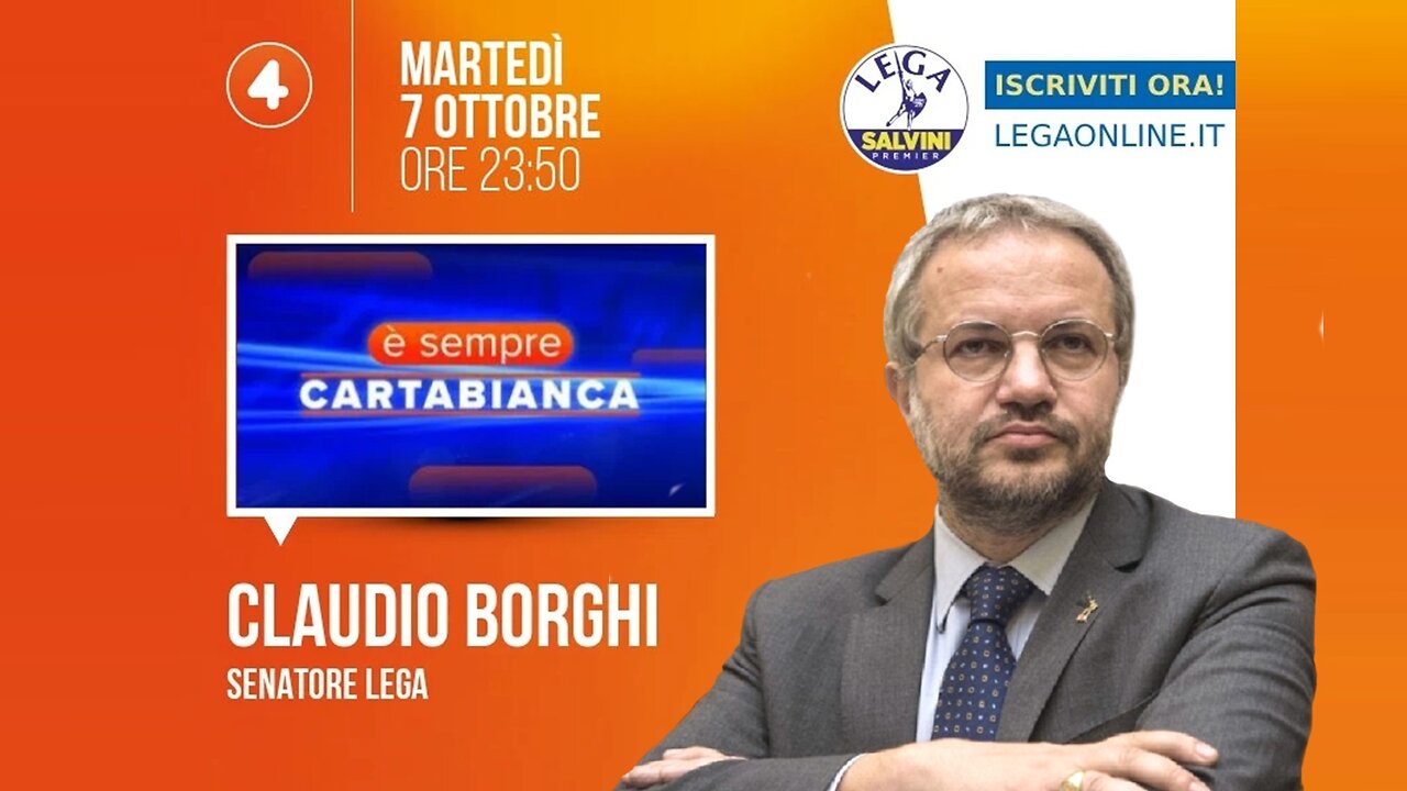 🔴 Interventi del Sen. Claudio Borghi ospite a "È sempre cartabianca" su Rete4 (07.10.2025)