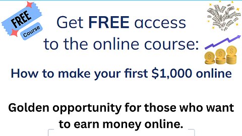 Start Earning from Home: Free Course Reveals How to Make $1,000 Online! #freedigitalmoney #business