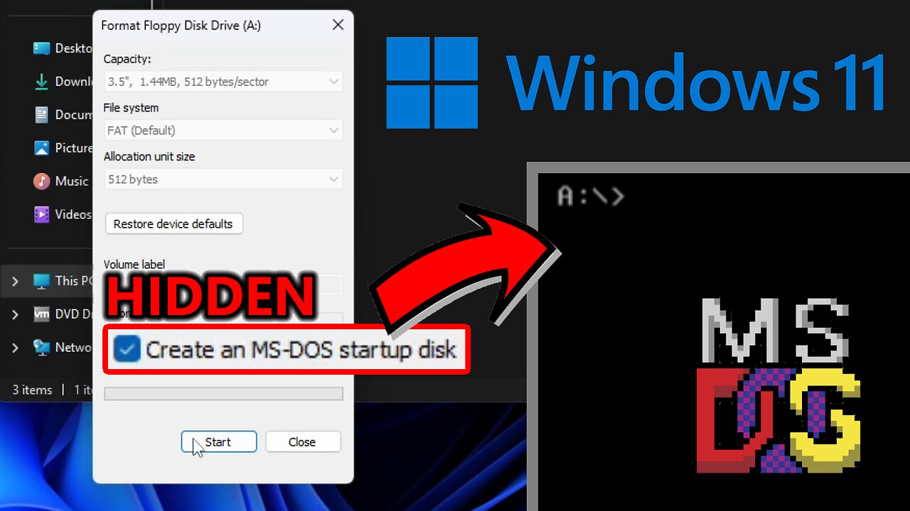 Hidden MS-DOS on Windows 11