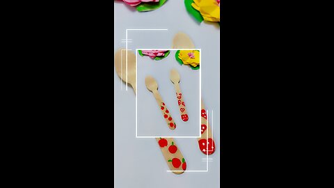 DIY Wooden Spoon 🥄ideas || Painting easy for beginners || #art #artpainting #shorts #paper #rumble