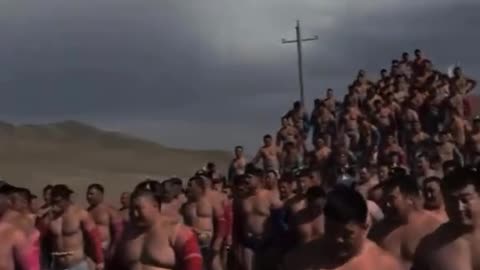 Mongolia huge wrestlers