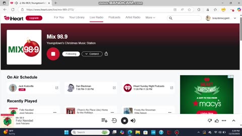 NOVEMBER 23 2025 MIX 98.9 CHRISTMAS MUSIC STATION PART 1