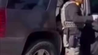 Holy heck! This Karen OPENED THE DOOR of the DHS vehicle and attempted to help