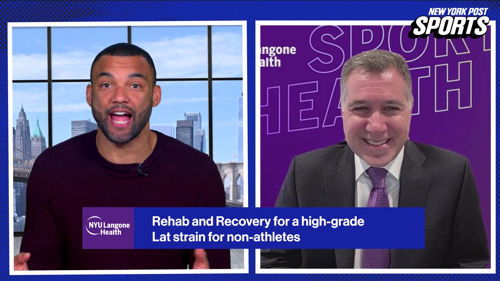 NYU Langone's Mark Grossman, MD, explains Luis Gil's recovery process from a high-grade right lat strain