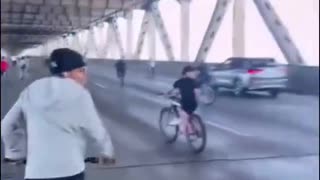 Kids on bikes 'take over' the SF Bay Bridge