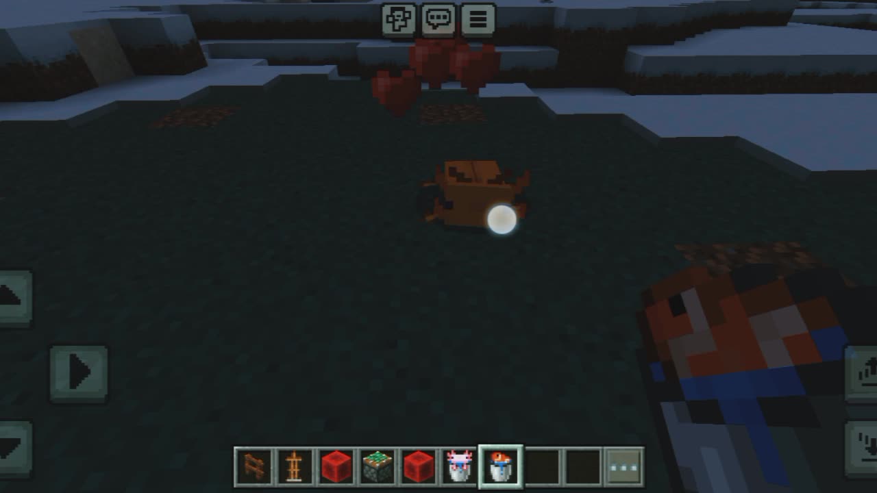 Axolotl feeding in Minecraft Game