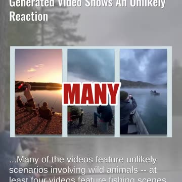 Fact Check: Lightning Strike At Fishing Spot NOT Real -- AI Generated Video Shows Unlikely Reaction