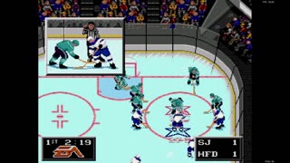 NHL '94 Franchise Mode 1992 Regular Season G6 - Len the Lengend (SJ) at whalers (HAR)