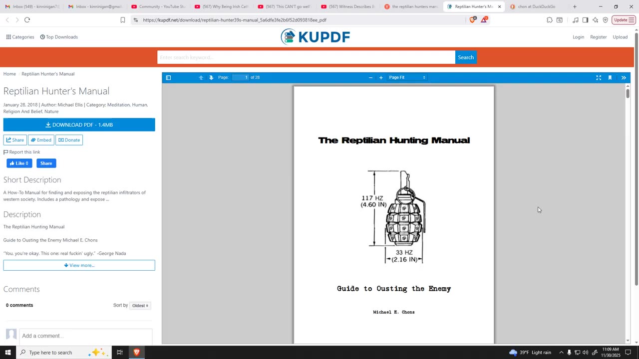 Link to The Reptilian Hunting Manual & Kininigin?