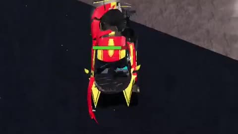 I hit the car at full speed and it flew into the lava, and then I did too #roblox #gaming #funny