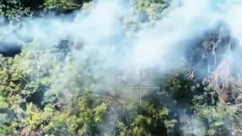 Ukrainian Drones Going After A Russian Comms Base Set Up in the Treeline