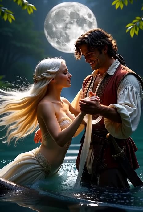 Moonlit Vow by the Water, AI Video