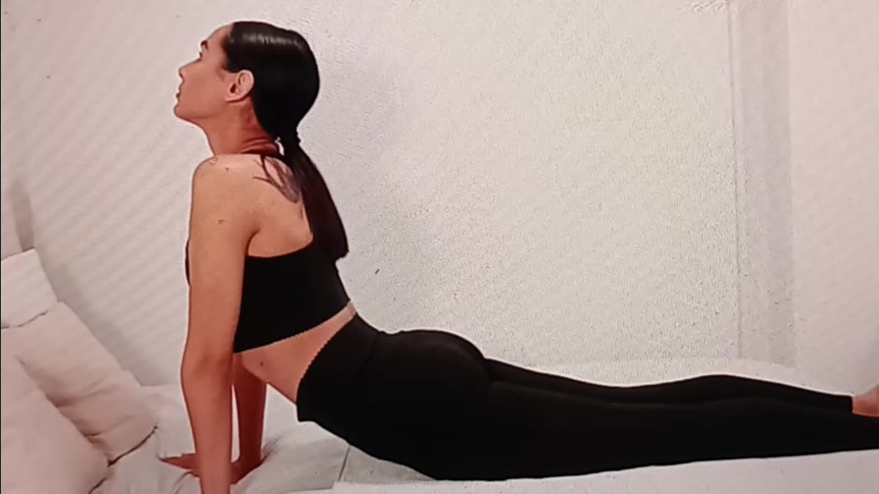 Relaxing bed yoga