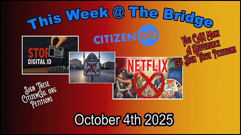 This Week At The Bridge with Tine - Part 1 of 2 - Citizen Go Petitions, you can do something