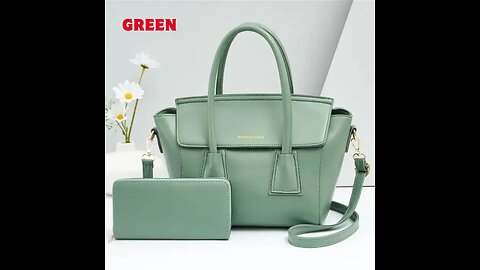 Women Designer Vintage Leather Tote Bags 2 Pcs Flap Bucket Top Handle Shoulder