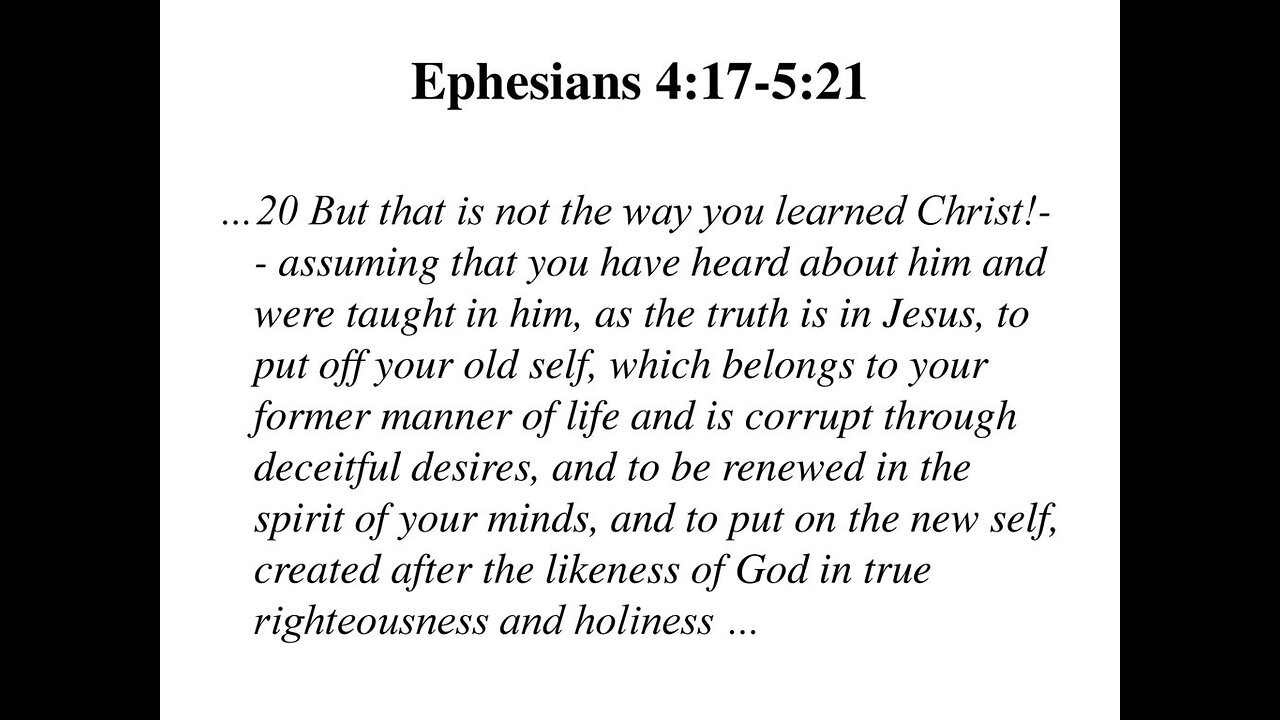 Ephesians 5 1-21 Sunday Teaching (12-29-24) Pastor Greg Tyra