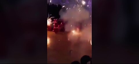 Teachers accidentally bring outdoor fireworks to indoor Christmas play with kids.