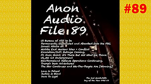 SG Anon Update: US Bureau of ATF To Be Eliminated, Mil Irregular War Ops Ongoing, Q and Ft