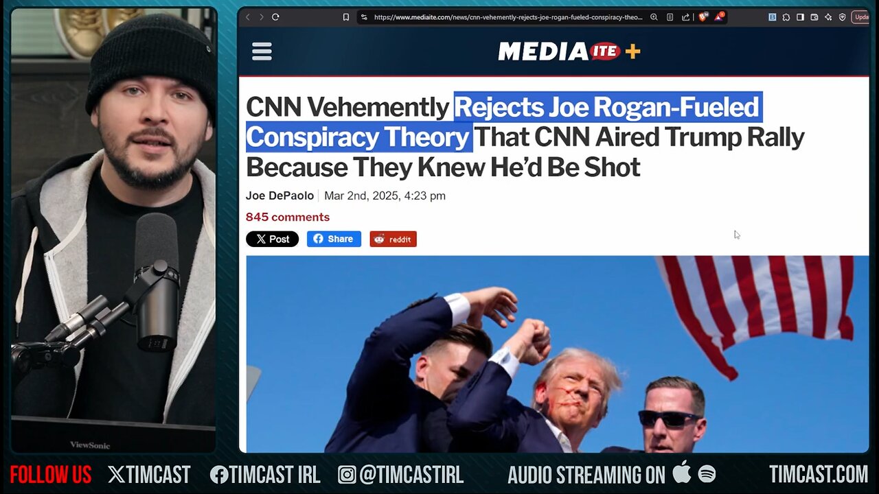 CNN PANICS After Joe Rogan Questions Them Streaming Trump Assassination Attempt But NO OTHER Rally