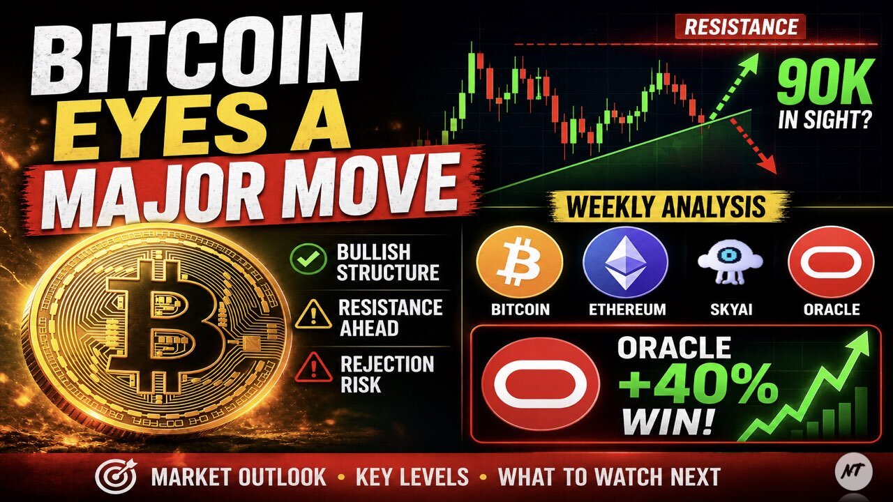 Bitcoin Eyes a Major Move – Oracle +40Win & Weekly Analysis 🚨