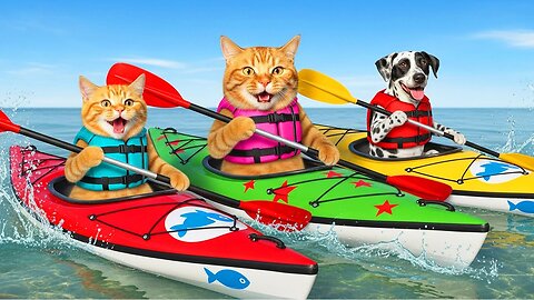 🚣‍♀️🍅🐱 Mama Cat Harvests Tomatoes to Earn Money, Takes Her Kitten on a Kayak Adventure 🌊🐾💛
