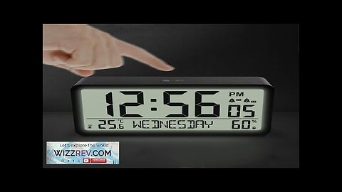 Large LCD Digital Alarm Clock with Large Display Thermometer Hygrometer with Night Review