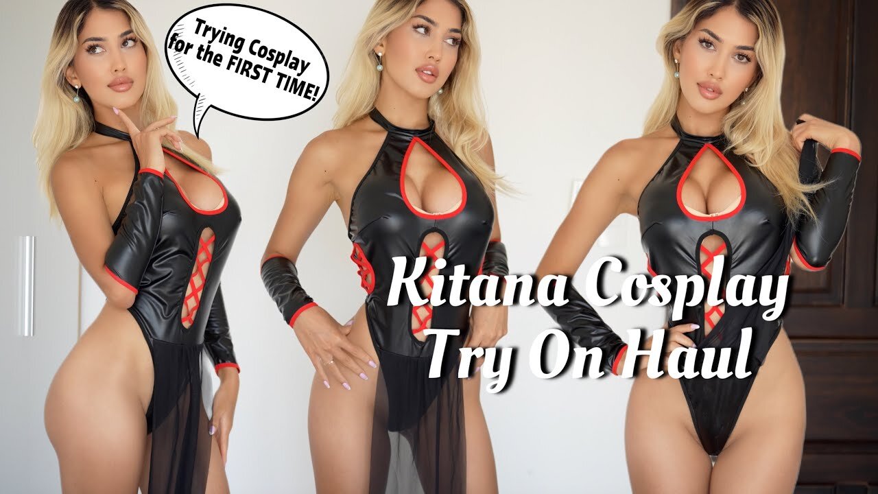 Kitana Cosplay! Black One Piece Costume Try On Haul by Selina Amy | Mortal Kombat