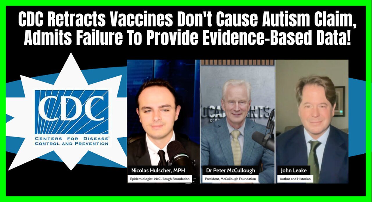 CDC Retracts Vaccines Don't Cause Autism Claim, Admits Failure To Provide Evidence-Based Data!