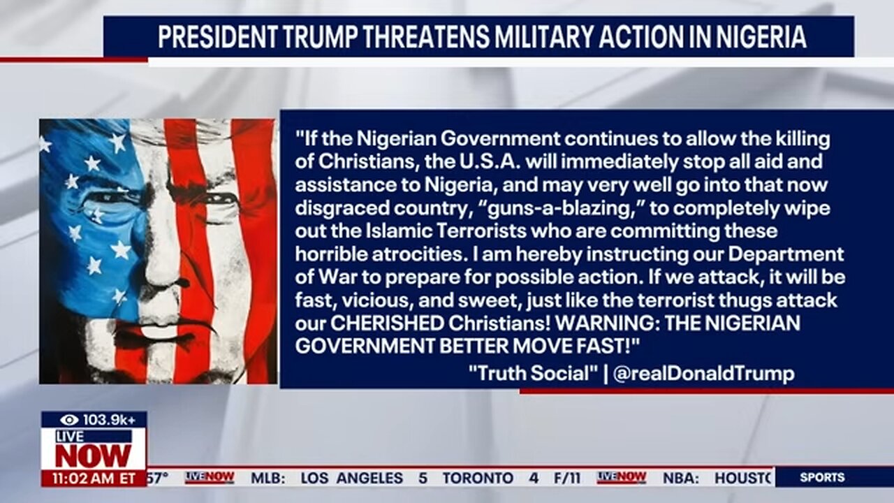 President Trump threatens military action in Nigeria