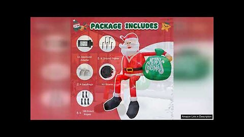 8FT Christmas Inflatables Outdoor Decorations Climbing Santa Blow Up Yard Decorations Review