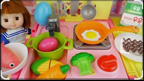 Baby Doll Kitchen Cooking 🍳 Surprise Eggs & Fun Play | Baby Doli House Toy Video