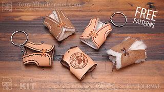 FREE Patterns & Tutorial for Sheepskin or Leather Biker Vest keychain. Free Leather Patterns.